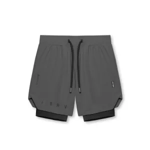 0866. Tetra-Lite? 7" Liner Short - Space Grey "ASRV"/Black Clean Lines