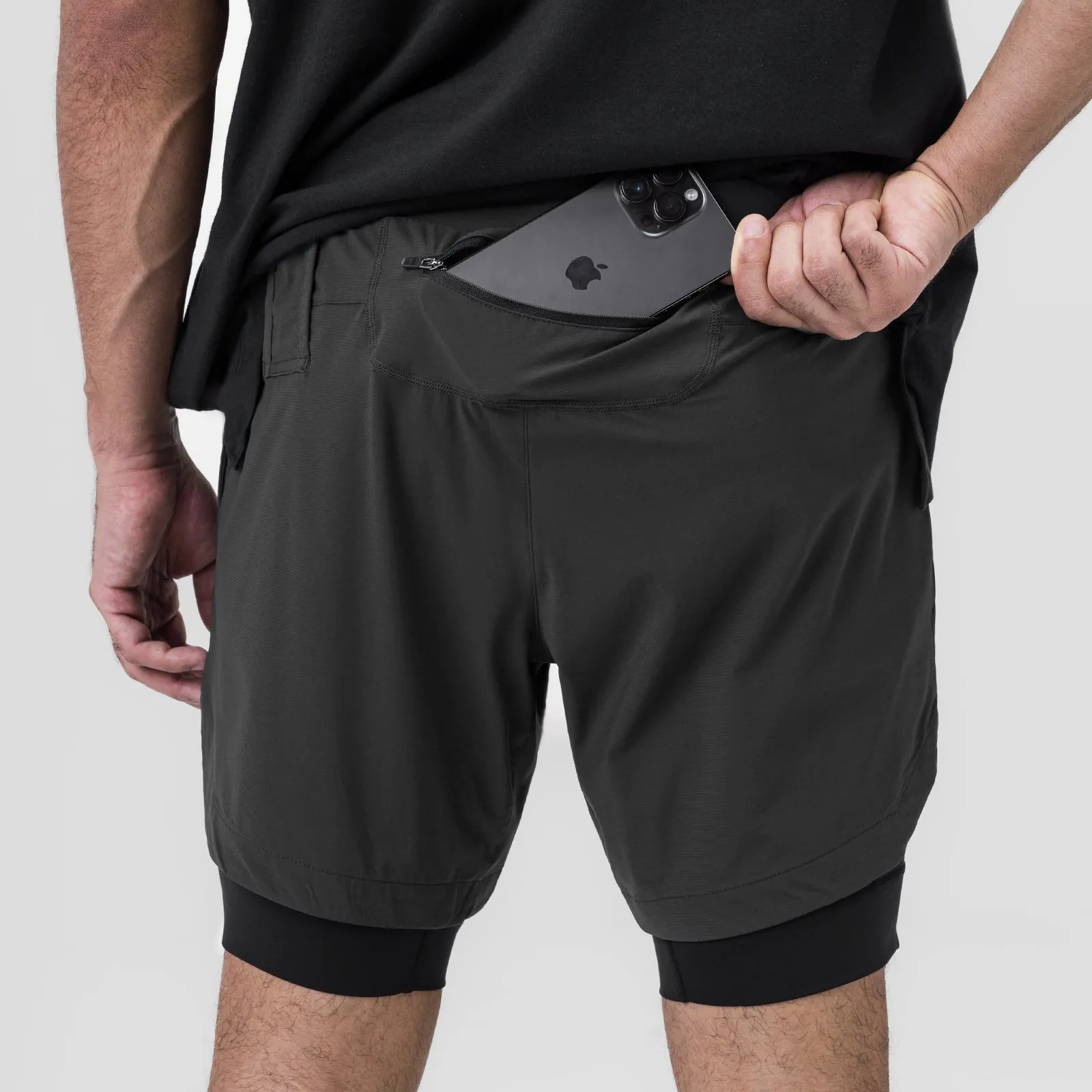 Bright Colors 0866. Tetra-Lite? 7" Liner Short - Space Grey "ASRV"/Black