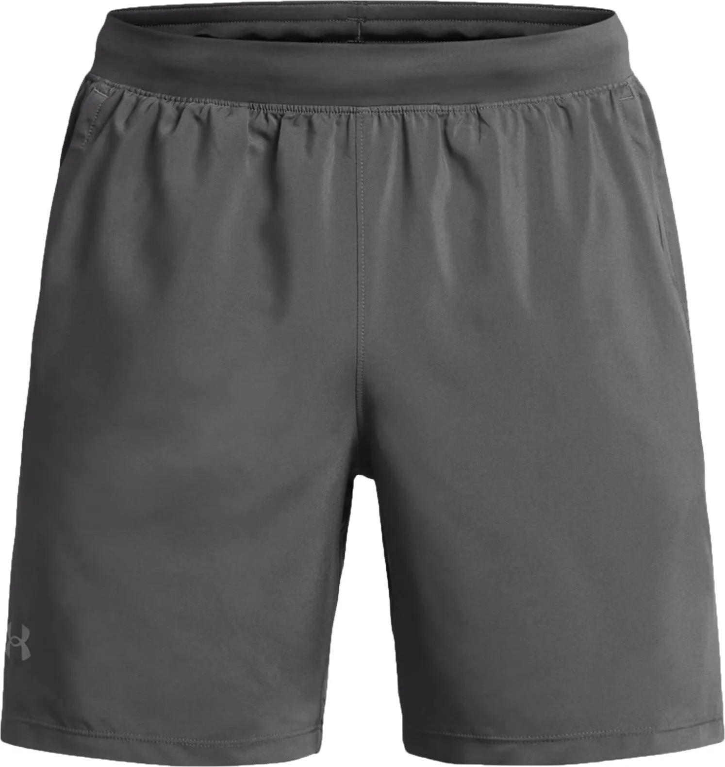Under Armour Launch 7 Inch Mens Running Shorts - Grey Easy Movement Sweat Wicking Technology