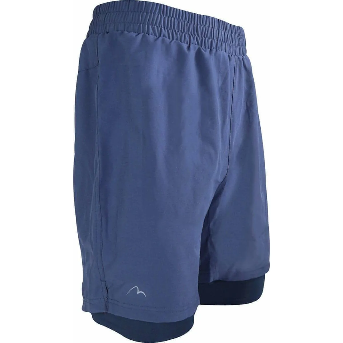 More Mile Core 2 In 1 Mens Running Shorts - Blue Slip Resistant Inner Grip Durable Waistband