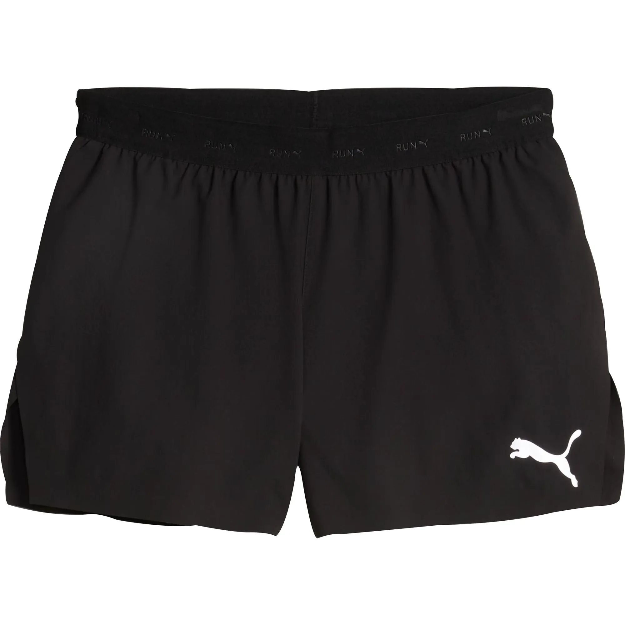 No Slip Waistband Puma Ultraweave 3 Inch Mens Running Shorts - Black