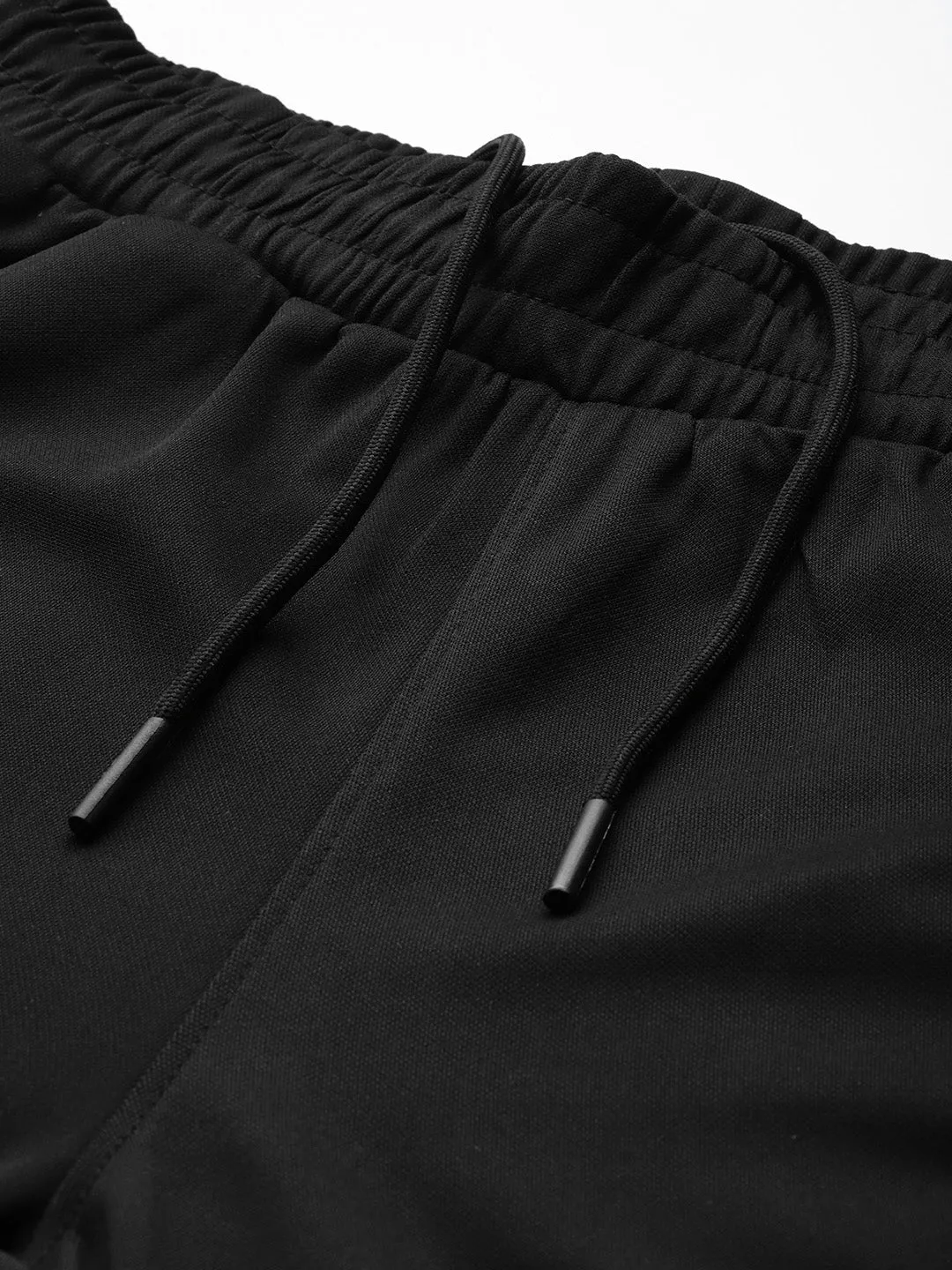 Side slits Carbon Infused Fabric Alcis Men Black Solid Track Pants