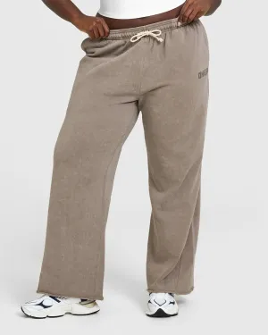 EcoConscious Manufacturing Raw Lounge Wide Leg Joggers | Washed Warm Sand AntiStaticLining Denim finish