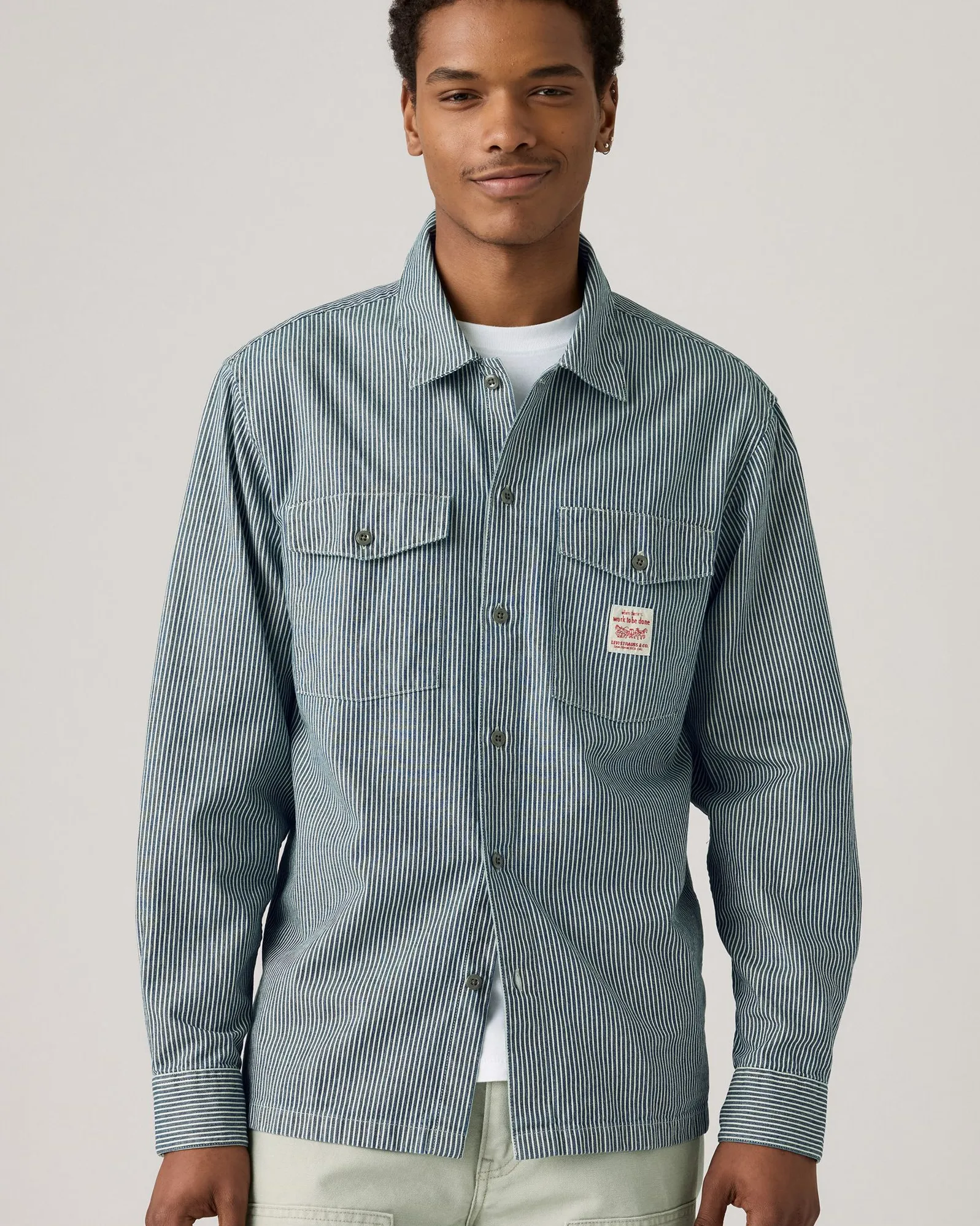 Levi's? Workwear L/S Worker Shirt - Washington Stripe II Minimalist Trendy Everyday