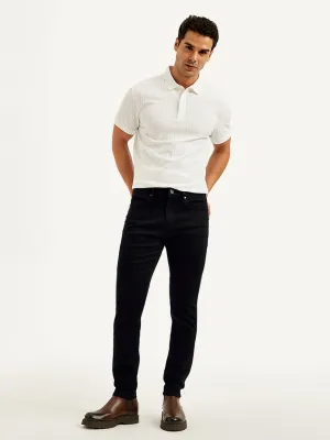 Travel Ease Street Approved Men's Redloop 512 Black Slim Tapered Fit Mid Rise Jeans