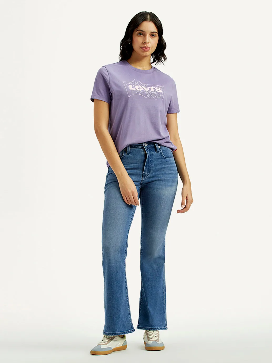 Laidback Style Creative Look Work Ready Lightweight Women's 726 Mid Indigo Flared Fit High Rise Jeans