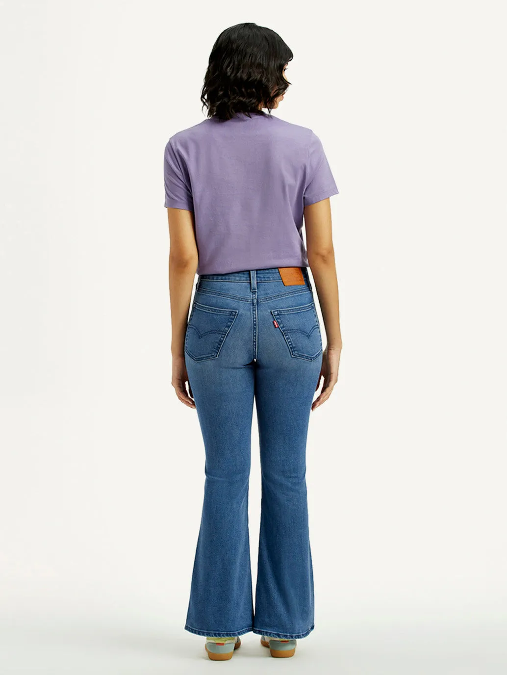 Anti Static Material Blend Women's 726 Mid Indigo Flared Fit High Rise Jeans