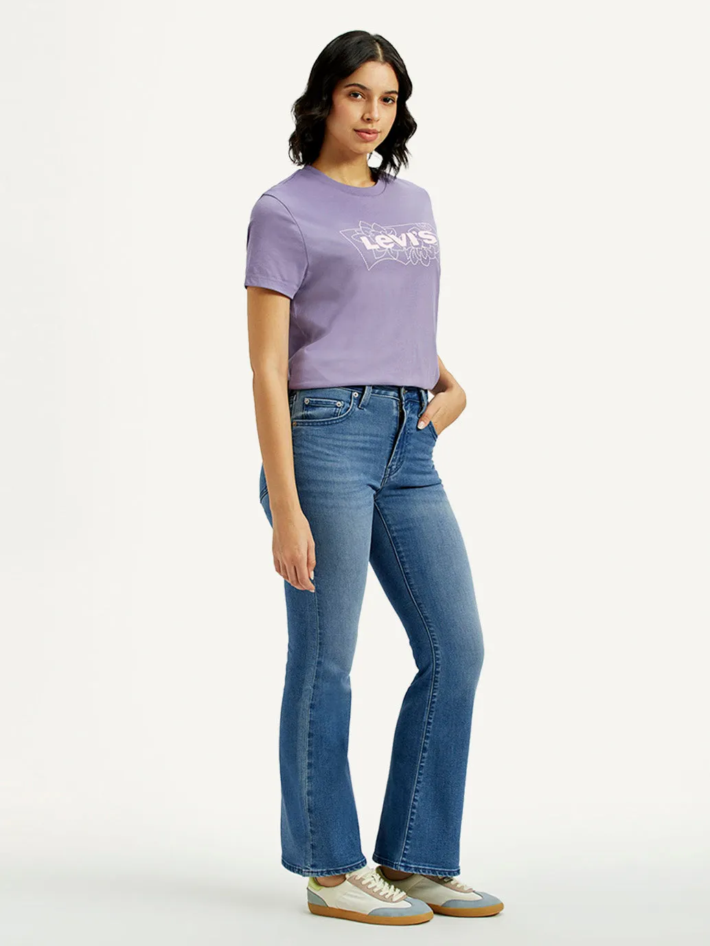 Perfect For Daily Women's 726 Mid Indigo Flared Fit High Rise Jeans