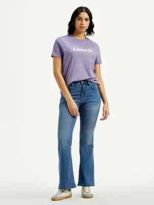 Laidback Style Creative Look Work Ready Lightweight Women's 726 Mid Indigo Flared Fit High Rise Jeans