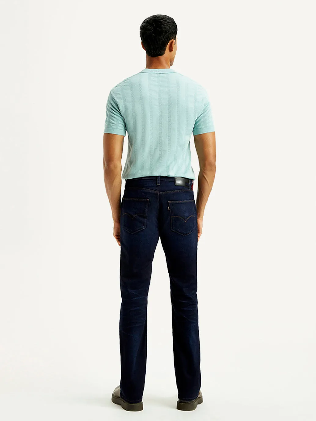 Luxury Textured Athlete Fit Function Ready Men's Redloop 527 Med Indigo Bootcut Fit Mid Rise Jeans