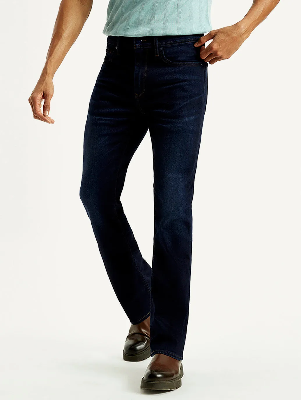 Minimalist Style Family Style Comfy Stretch Soft Men's Redloop 527 Med Indigo Bootcut Fit Mid Rise Jeans