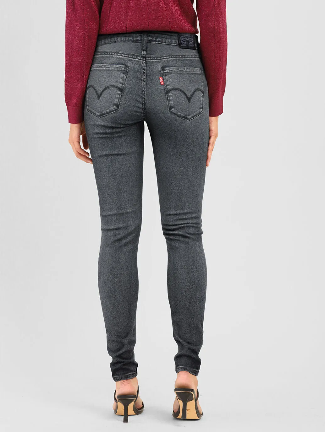 Elegant Minimalist Outdoor Adventure Women's 710 Charcoal Grey Skinny Fit Mid Rise Jeans