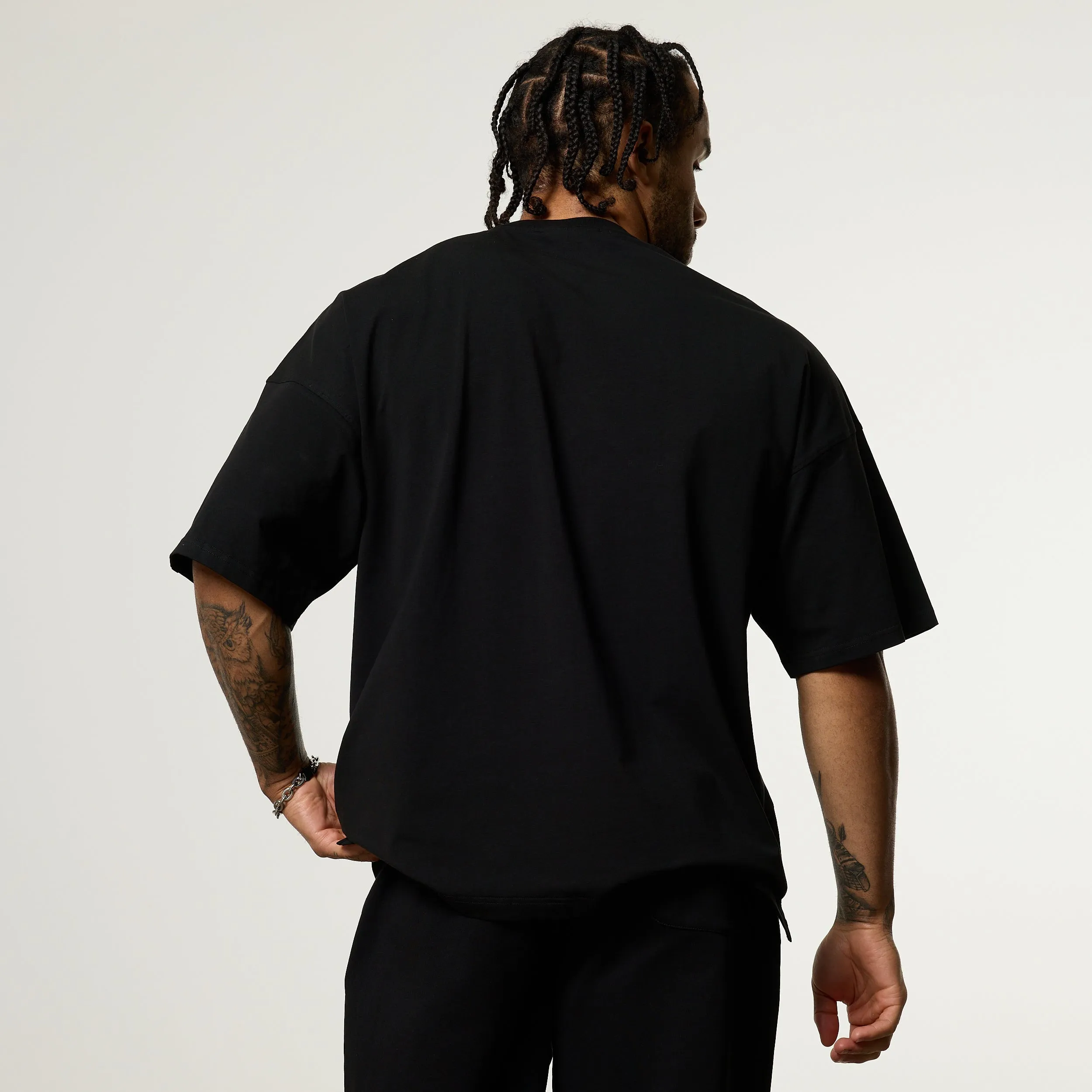 Elegant and Relaxed Date night Vanquish Essential V2 Black Oversized Boxy T Shirt