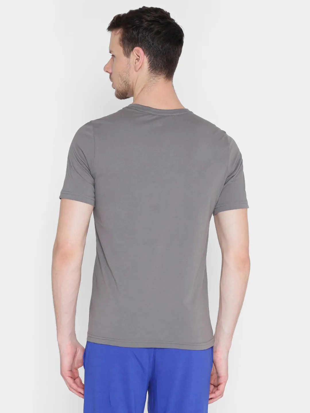 Hero Tale Alcis Men Grey Printed Round Neck T-shirt