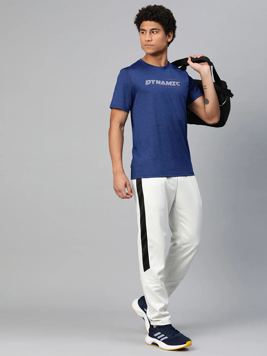 Alcis Men Typography Printed Anti Static Slim Fit T-shirt AntiClingFabric