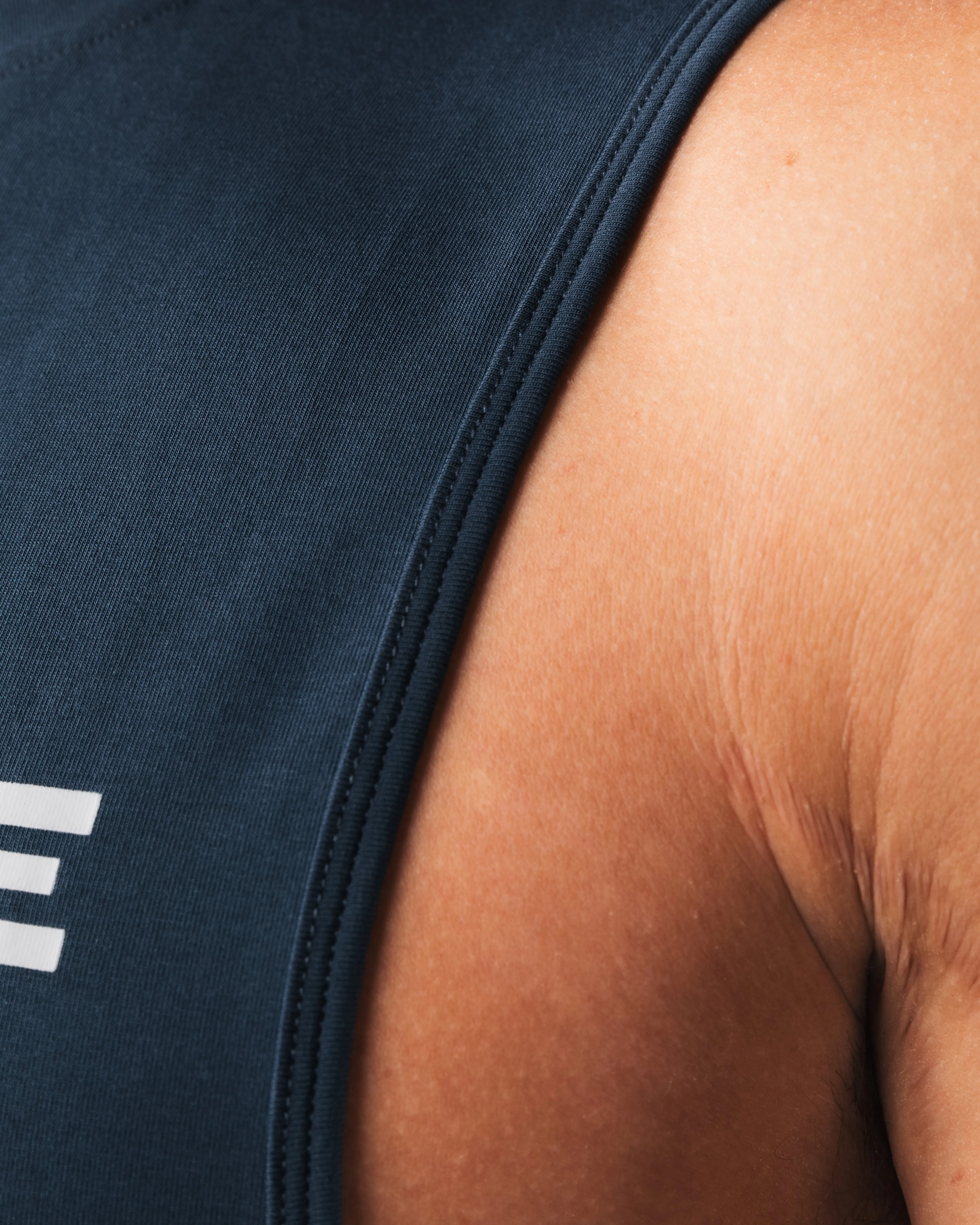Lightweight Construction Layered Neckline Design Core Cutoff - Deep Navy