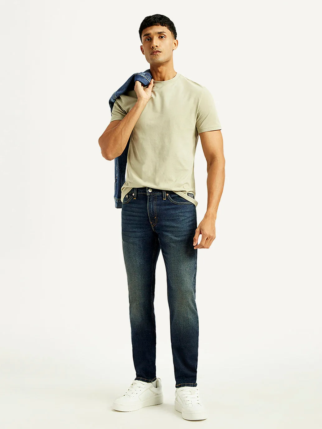 Men's 511 Dark Blue Slim Fit Mid Rise Jeans Moisture Wicking Lining