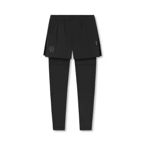 Color Variety hypoallergenic material 0911. Tetra-Lite? 2-in-1 High Split Legging Short - Black "Cyber"/Black