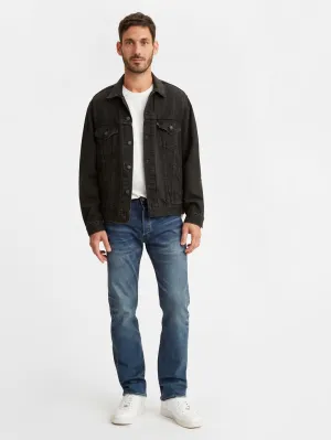 Men's 501 Blue Straight Fit Mid Rise Jeans Easy Match