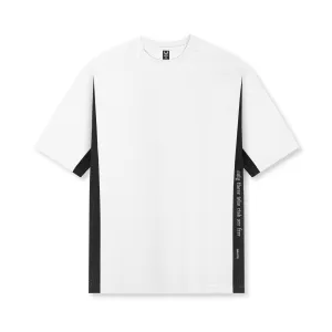 Non Restrictive Silhouette 0779. Supima? Mesh Panel Oversized Tee - White