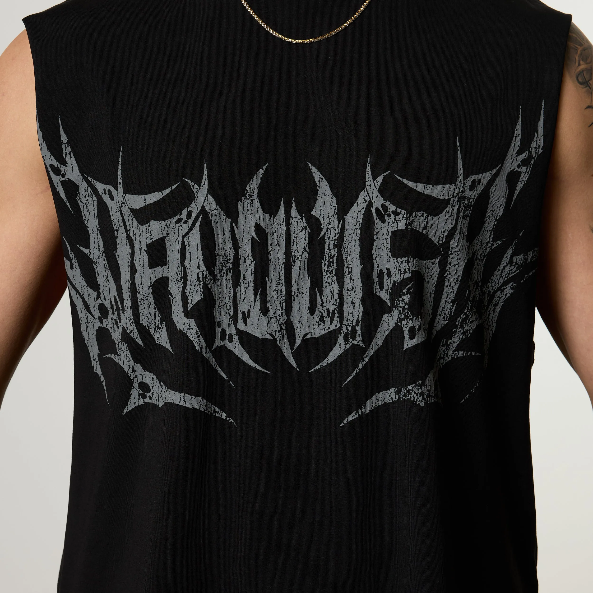 Cycling endurance Vanquish Metal Black Cut Off Sleeveless T Shirt