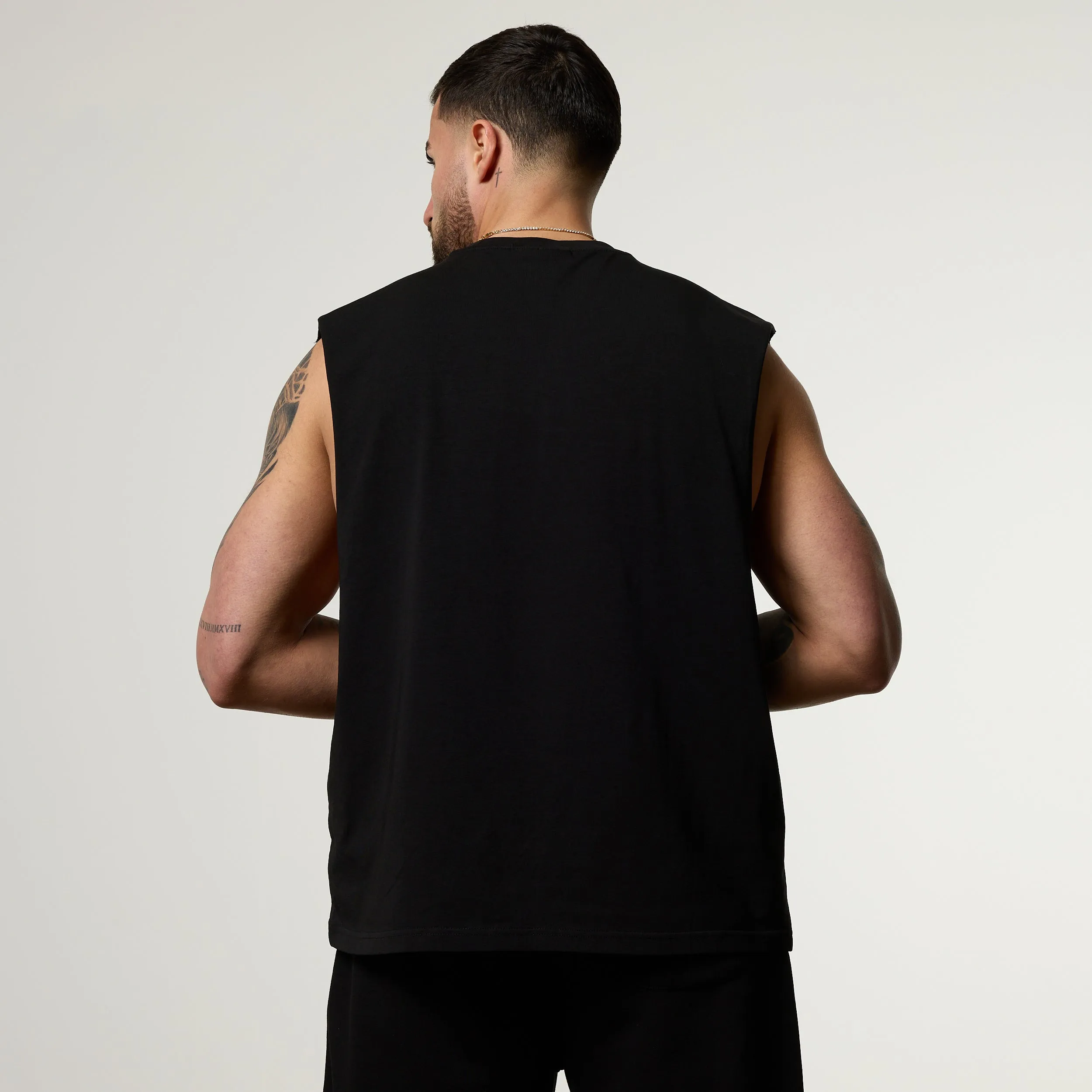 Effortless Style Vanquish Metal Black Cut Off Sleeveless T Shirt