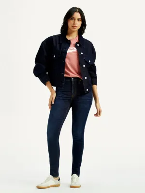 Women's 721 Dark Indigo Skinny Fit High Rise Jeans Standard Piece Pre Shrunk Material