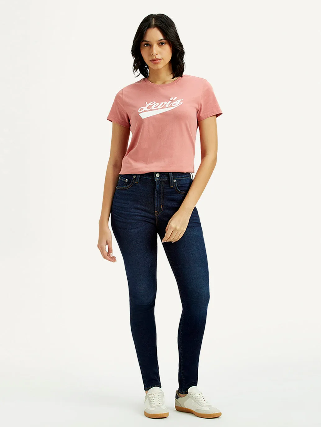 Women's 721 Dark Indigo Skinny Fit High Rise Jeans Morning Stroll Music Event Office Wear