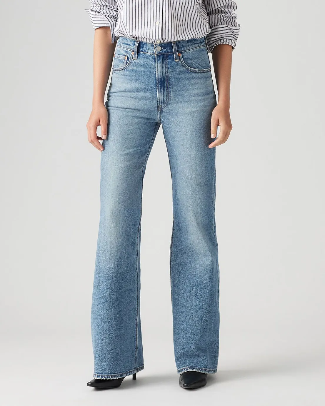 Non Fading Technology Levi's? Womens Ribcage Bells Flared Jeans - Next Saturday No Crease