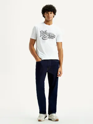 Men's 541 Navy Blue Athletic Tapered Fit Mid Rise Jeans Date Night Summer Vibes Balanced Fit