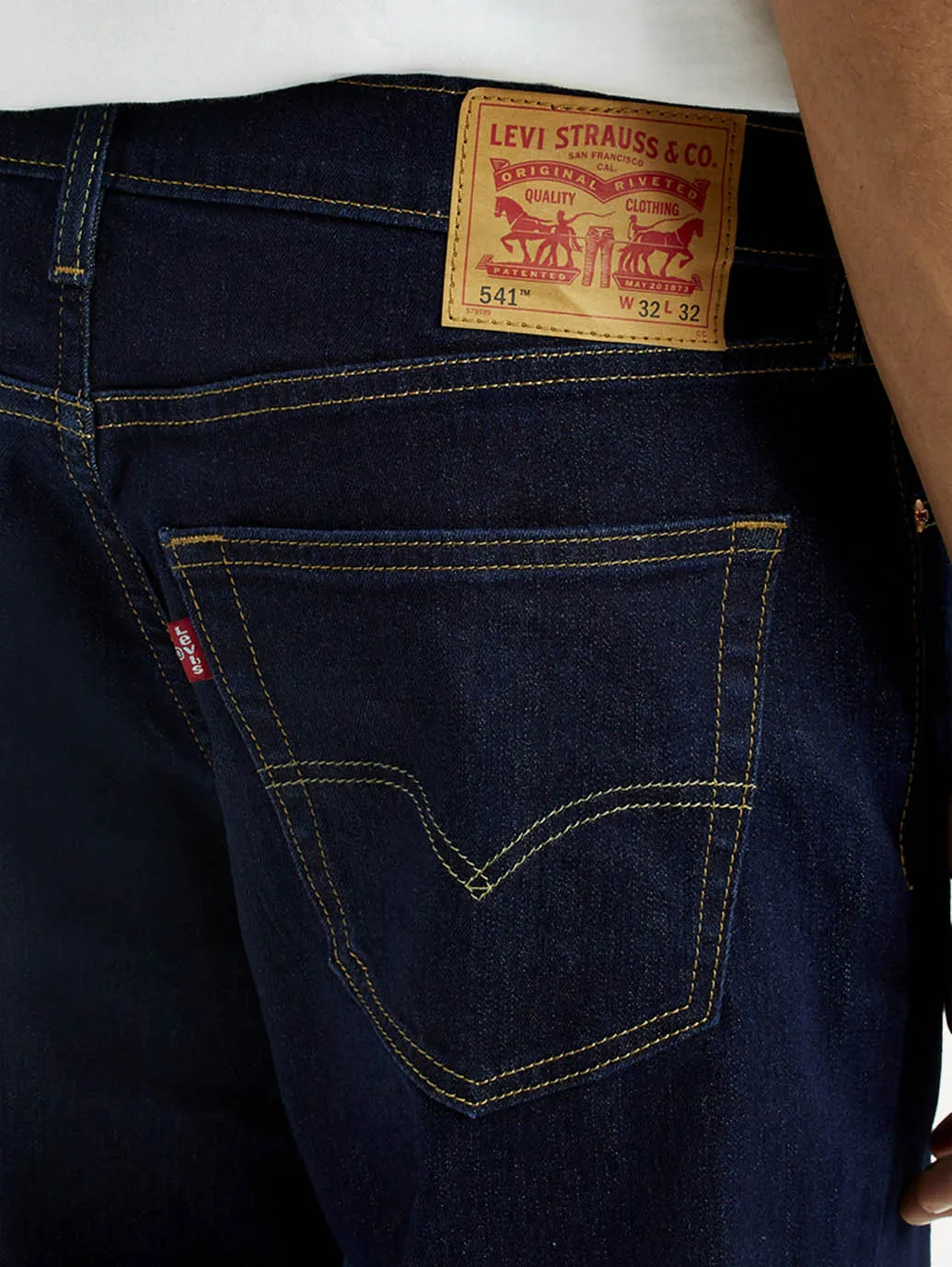 Men's 541 Navy Blue Athletic Tapered Fit Mid Rise Jeans Casual Friday Picnic Style Nature Lover
