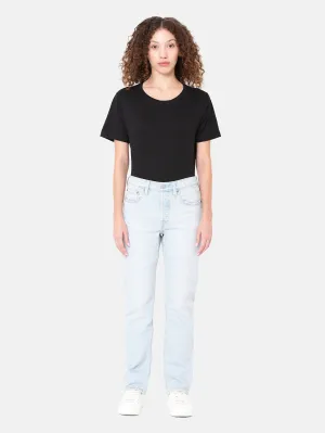 Women's 501 Light Indigo Straight Fit High Rise Jeans Timeless Piece Clean Fashion