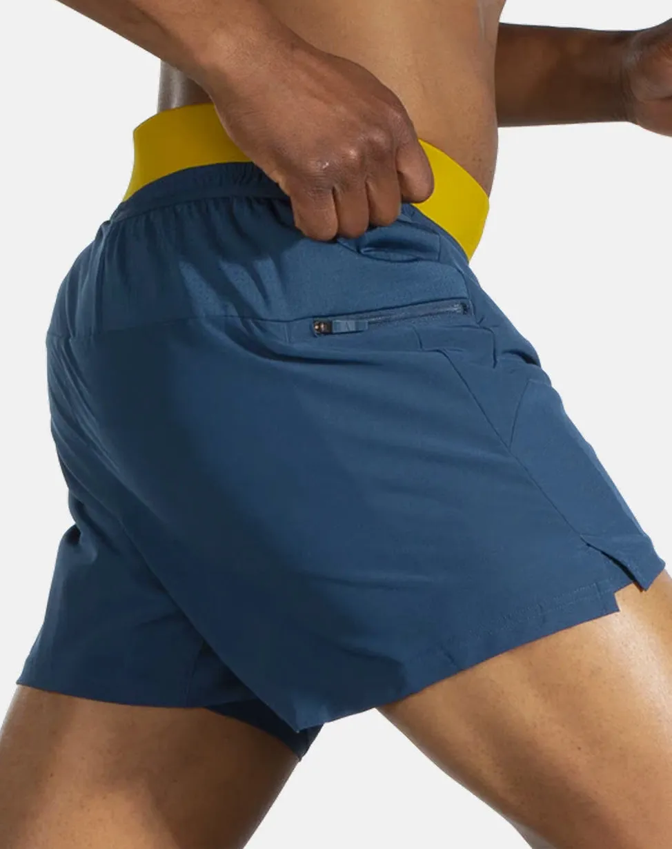 Brooks 5 Inch Sherpa 2 In 1 Mens Running Shorts - Blue Smooth Texture Outdoor Layer
