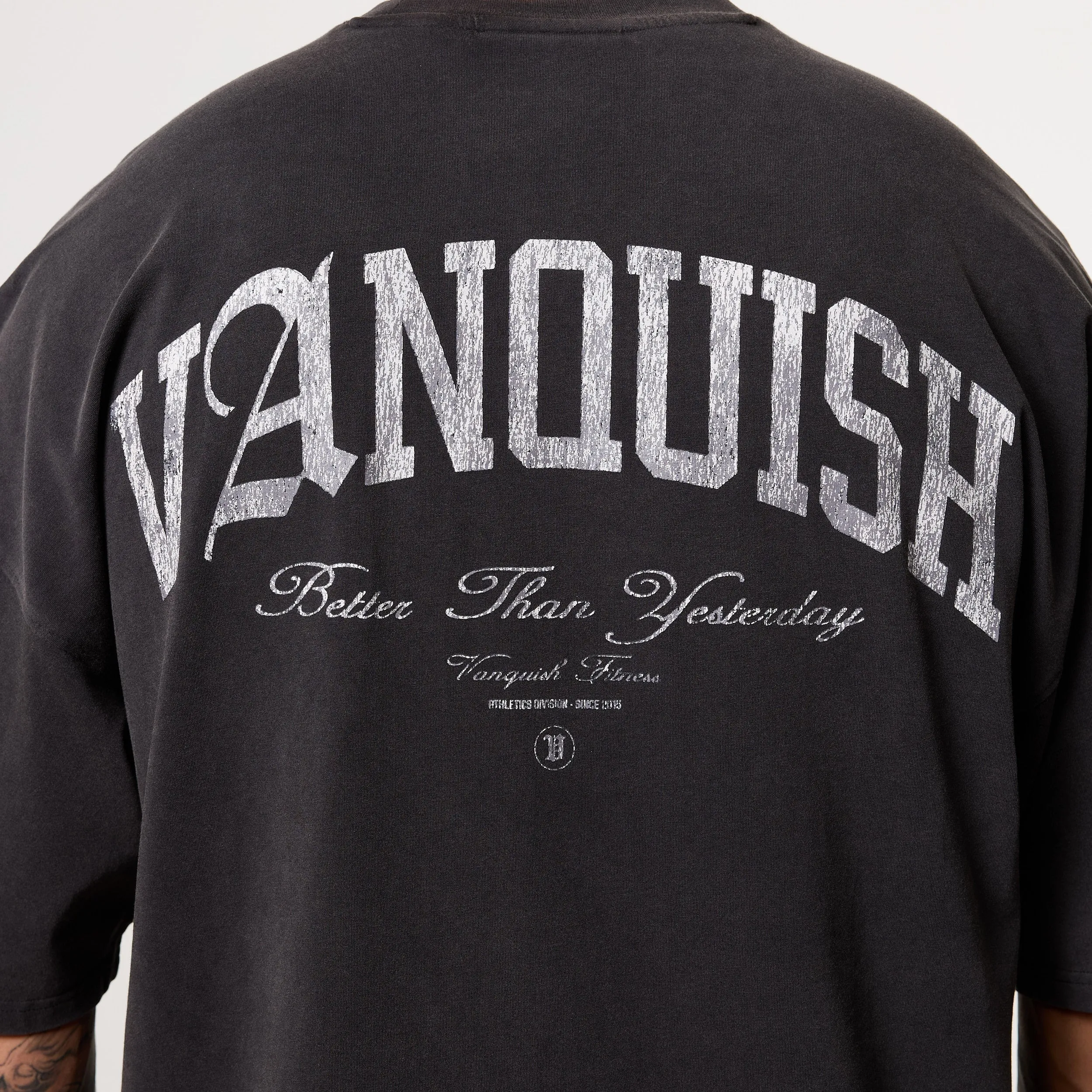 Vanquish Legacy Black Washed Oversized Boxy Tee Multi Panel Structure Vegan