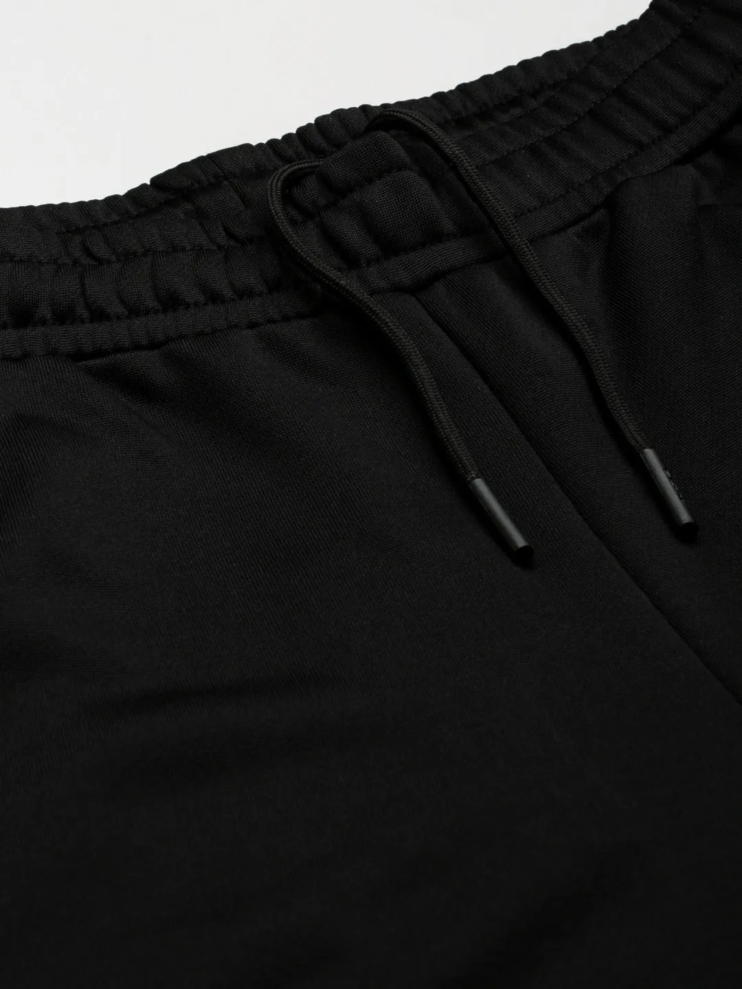 Alcis Men Black Solid Slim Fit Mid-Rise Regular Track Pants Thermal Regulating Odor Control Fabric