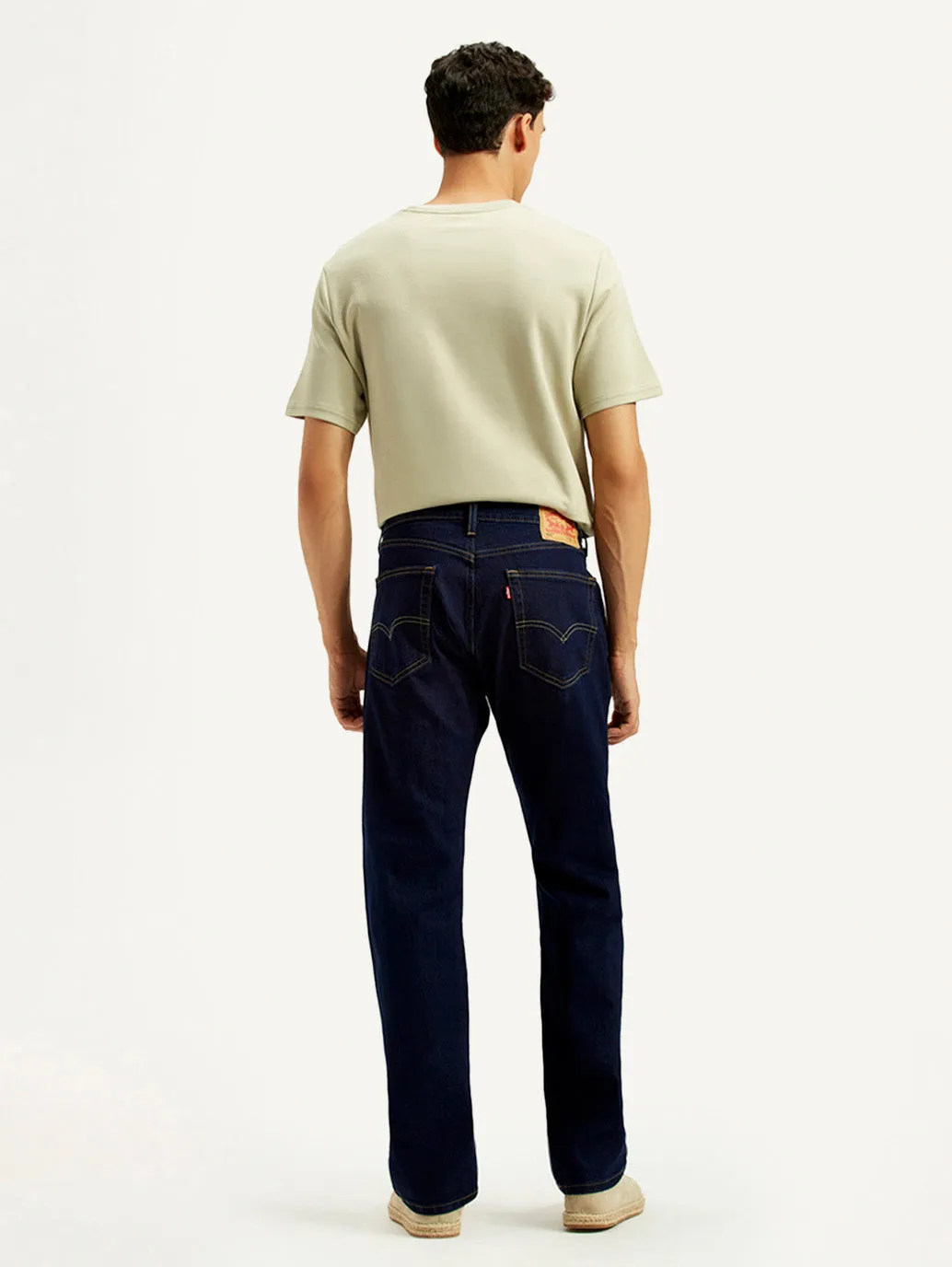 Basic Attire Men's 505 Navy Blue Straight Fit Mid Rise Jeans
