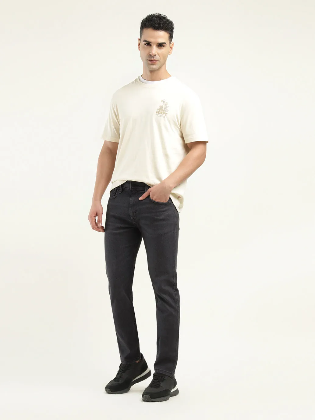 Men's 512 Black Slim Tapered Fit Mid Rise Jeans Pure Comfort
