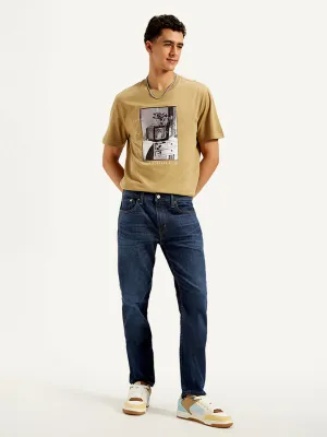 clean design Office Wear Trendy Home Comfort Men's 512 Blue Slim Tapered Fit Mid Rise Jeans