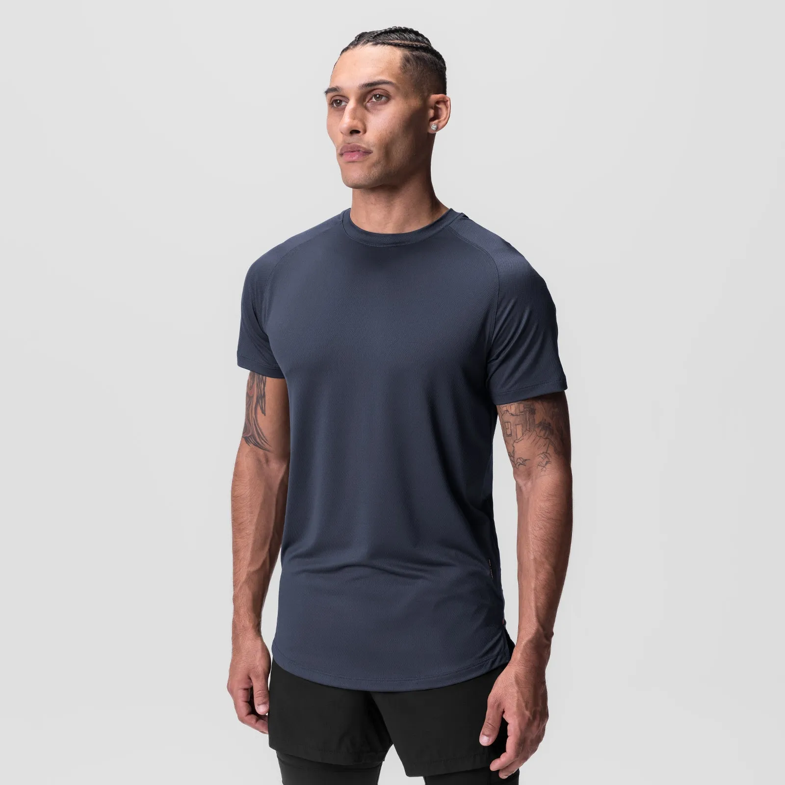 0660. AeroSilver? Established Tee - Navy Recycled Polyester