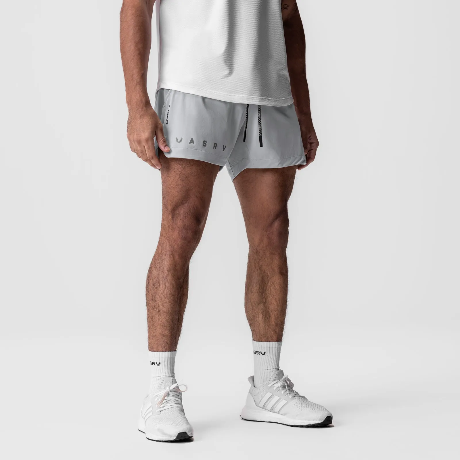 0751. Tetra-Lite? 5" Linerless Short - Slate Grey "Reflective Classic" Run Ready Business casual