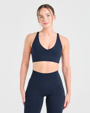 Staple Sports Bra - Navy Open-back windproof