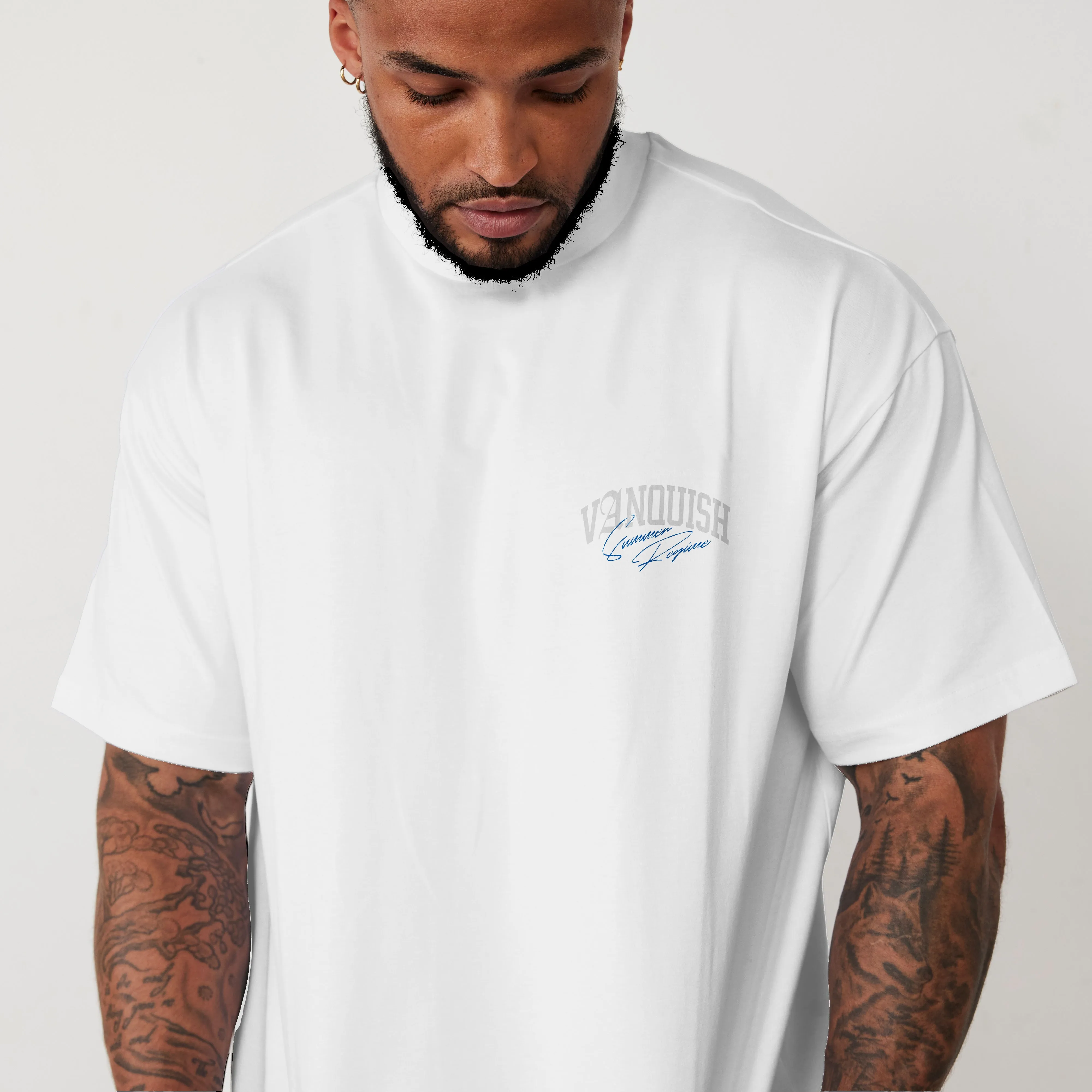 Vanquish Revolve Summer Regime White Oversized T Shirt Simple Yet Elegant Sustainable production