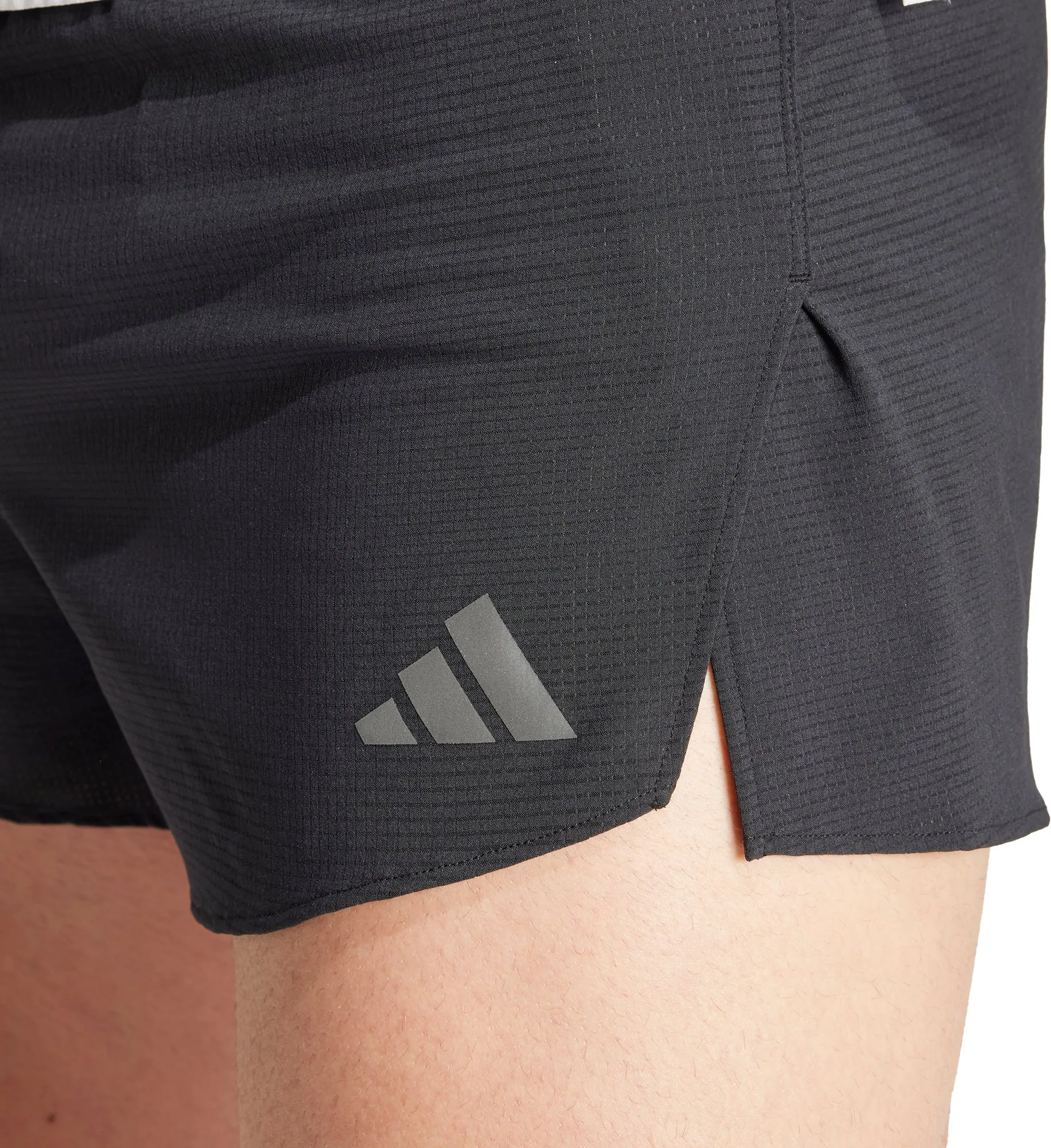 Thermal Regulating Fabric Patchwork Design adidas Adizero Mens Running Shorts - Black