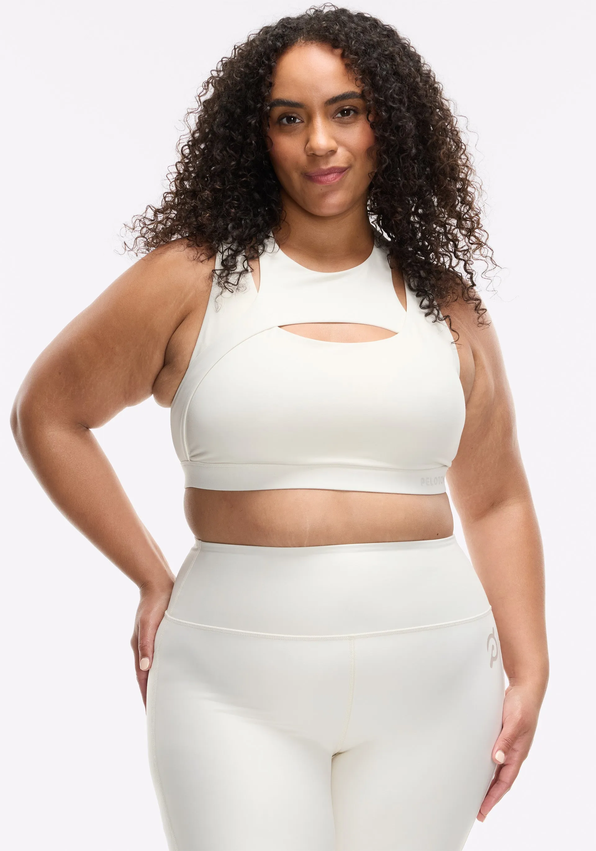 Cadent Shimmer Glaze Cut Out Bra Stretch seams Satin sports outfit