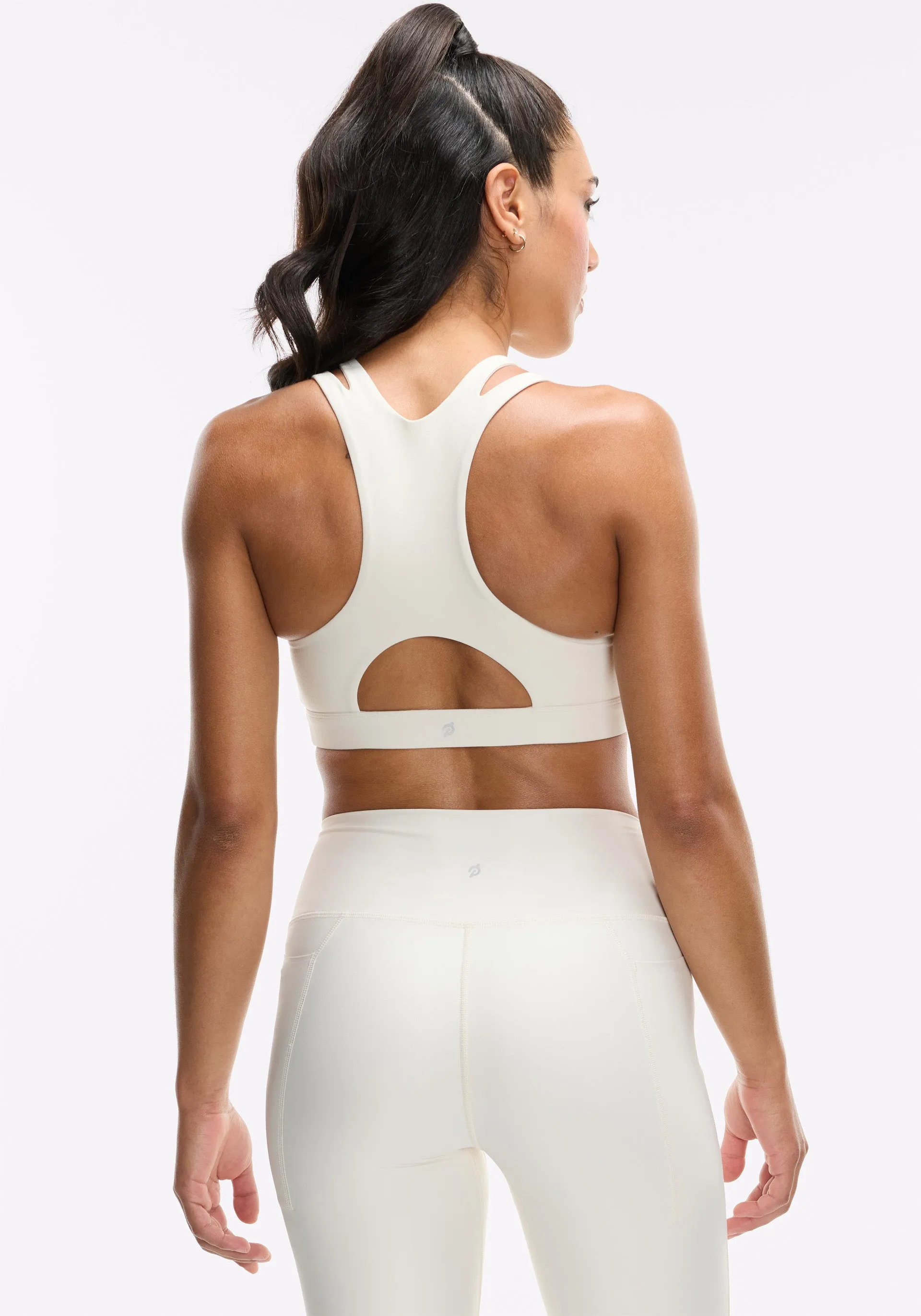 Cadent Shimmer Glaze Cut Out Bra Post Workout Recovery Design Satin