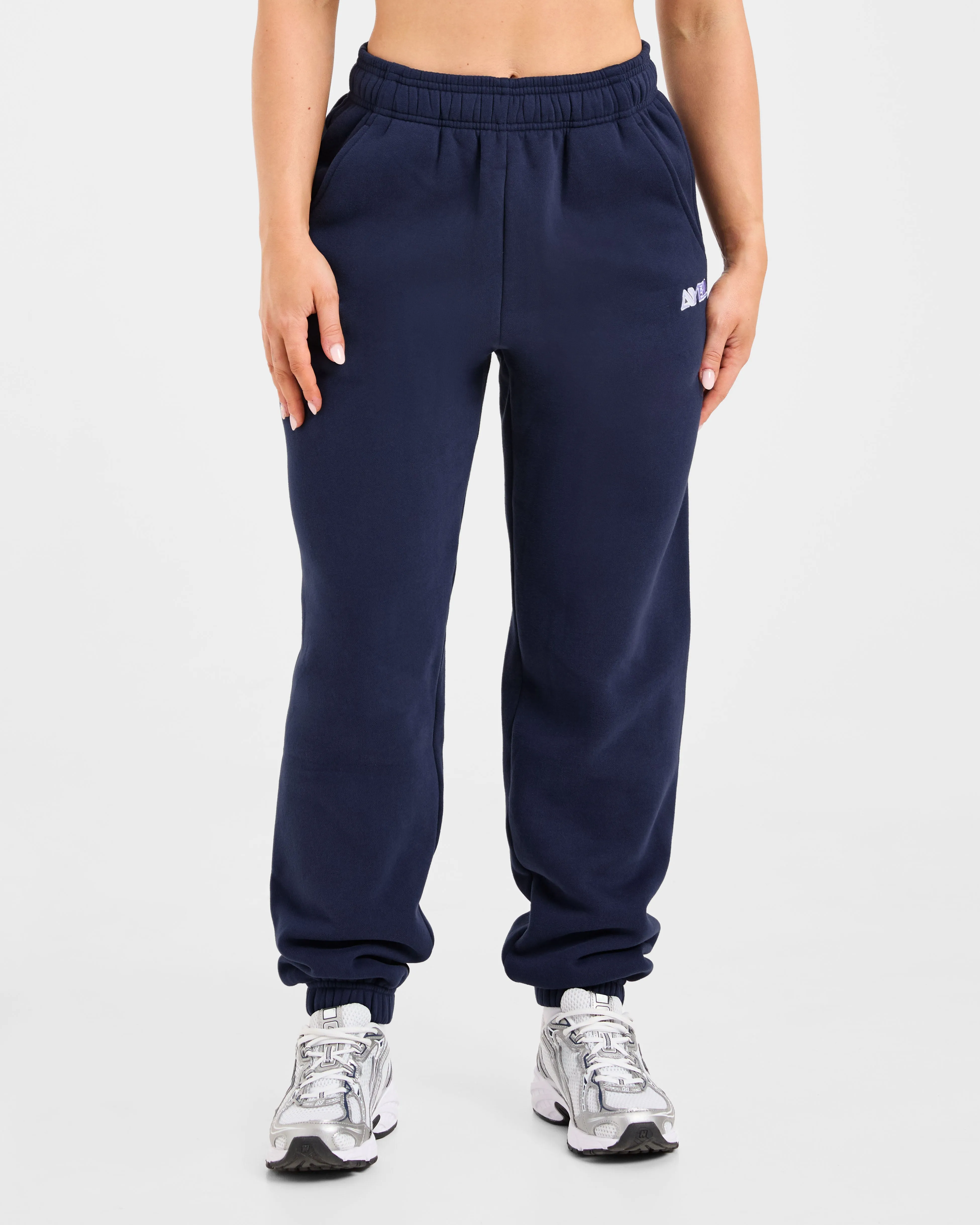 Dance Retro Embroidered Oversized Joggers - Navy Seam-Free Construction Smooth seams