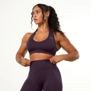 Smooth Finish Wire-Free Comfort Vanquish Elevate Seamless Plum Halter Neck Bra
