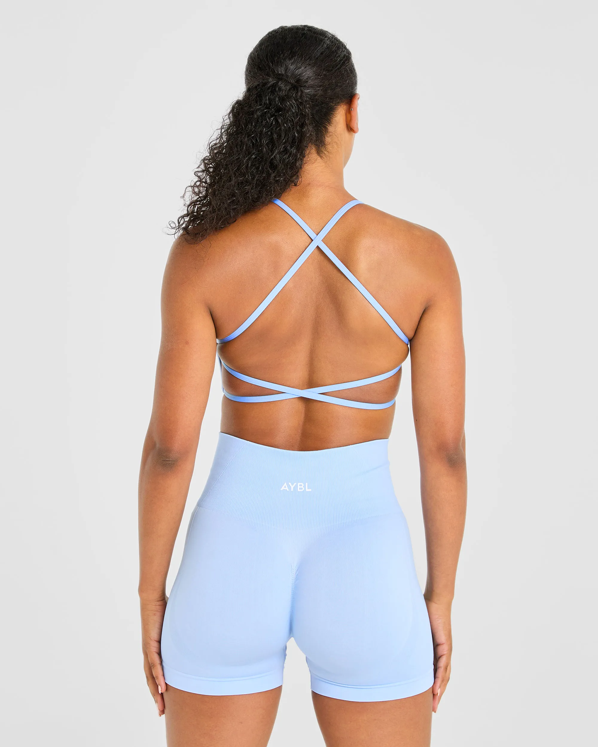 Durable Closure Essential Crossback Sports Bra - Baby Blue