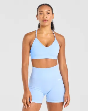 Reinforced Stitching Essential Crossback Sports Bra - Baby Blue