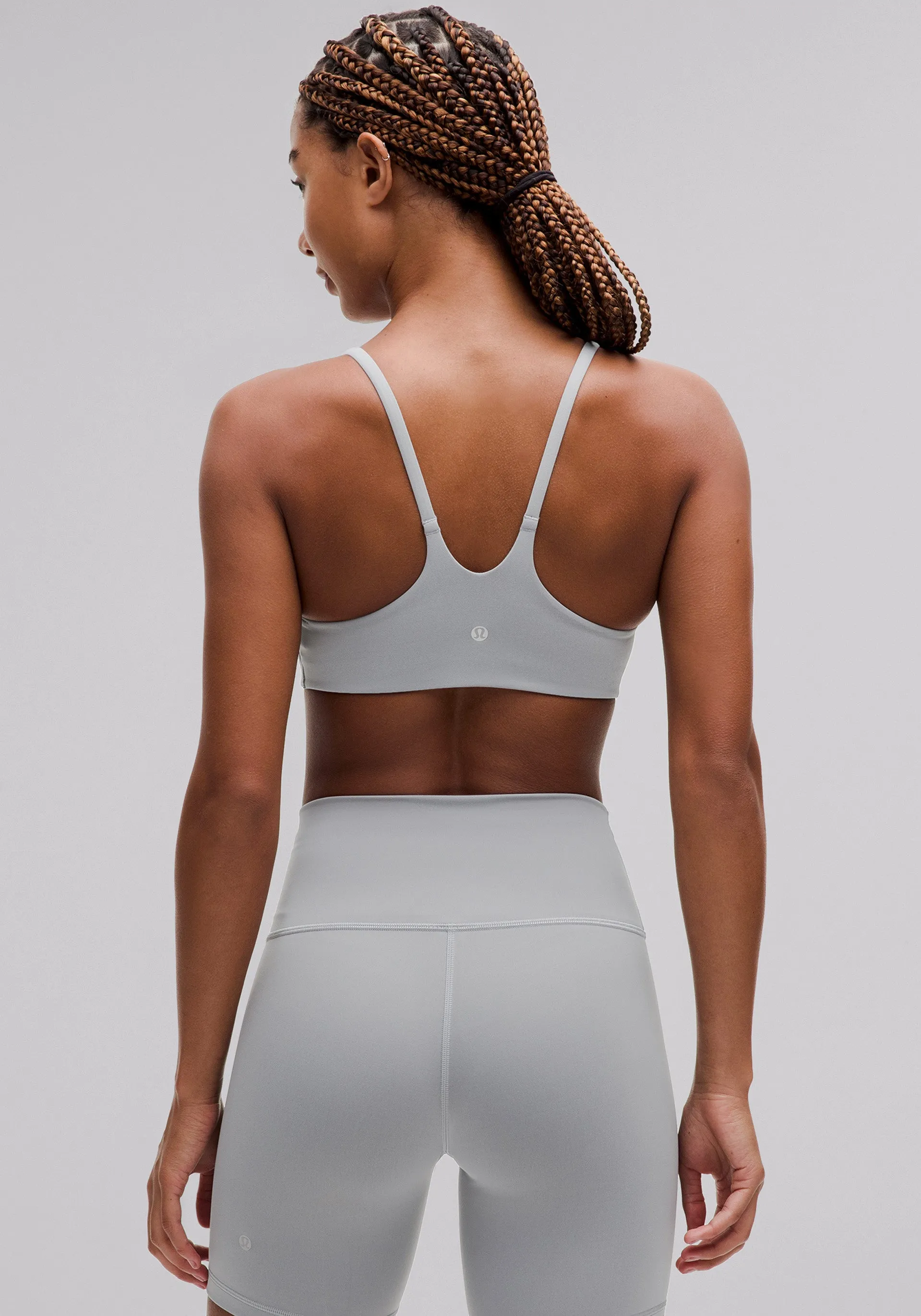 Polyester fabric Wunder Train Strappy Racer Bra | Light Support, A/B Cup